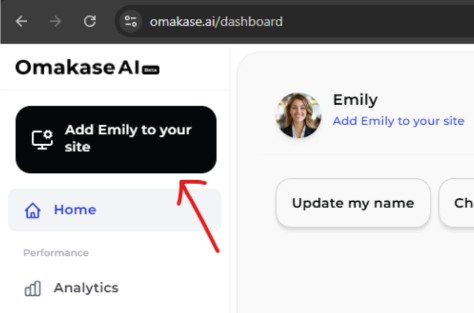 Locate the "Add Agent to your site" button